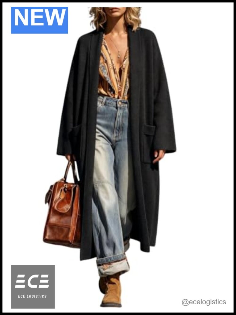 Womens Oversized Chunky Knit Cardigan Open Front Sweater Coat